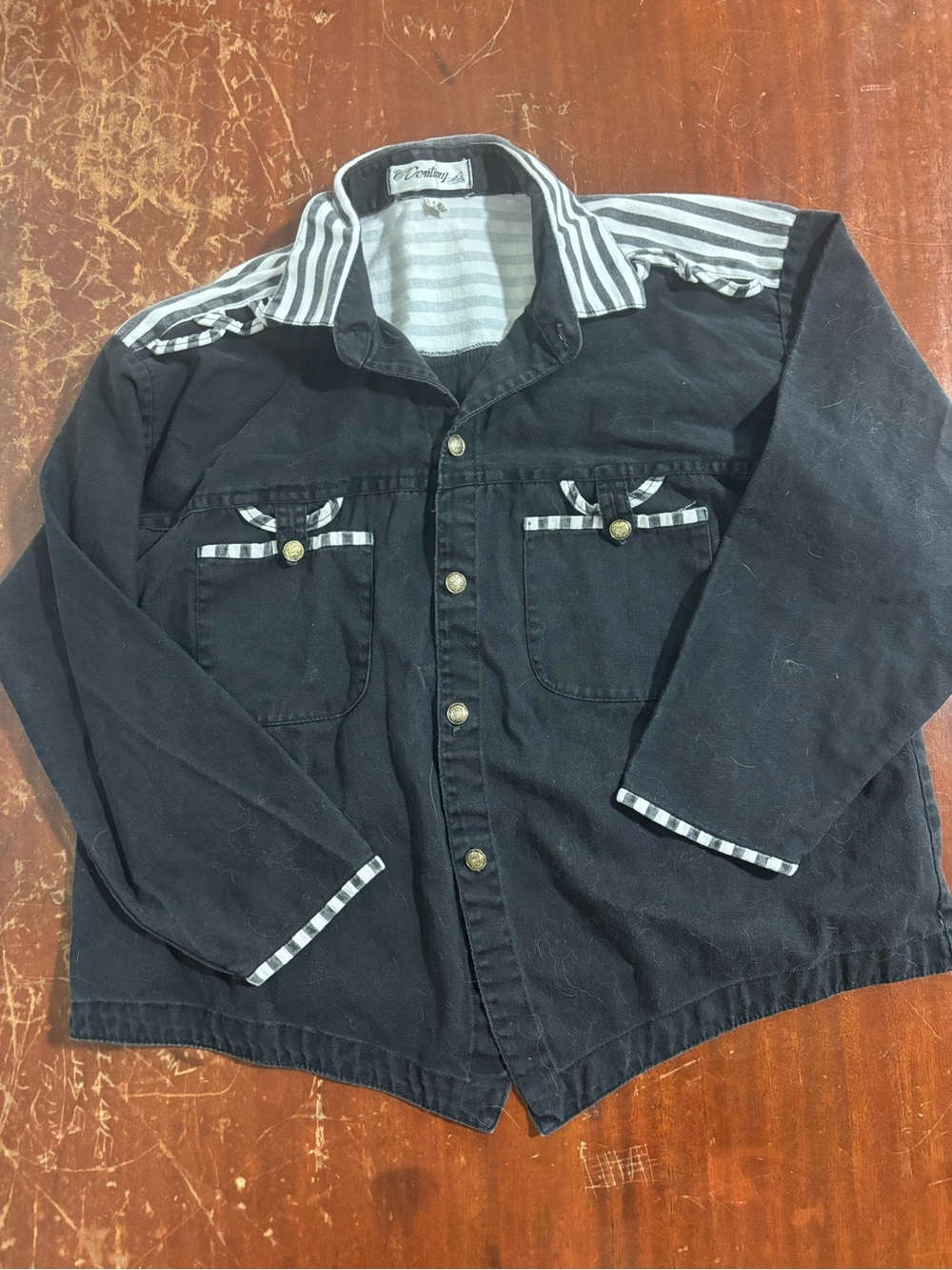 Vintage Goth Western Country Jean Button Up Shirt